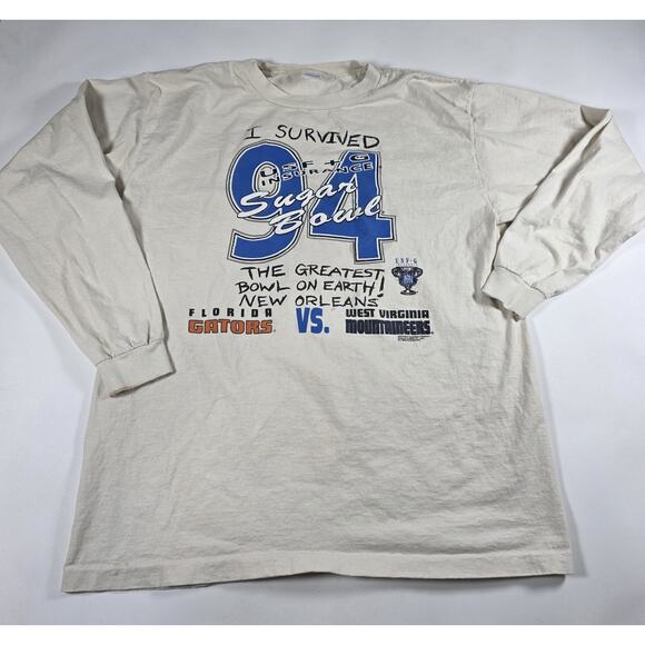 1994 Sugar Bowl Long Sleeve Shirt Florida Gators Vs WV Mountaineers Shirt - Picture 1 of 5